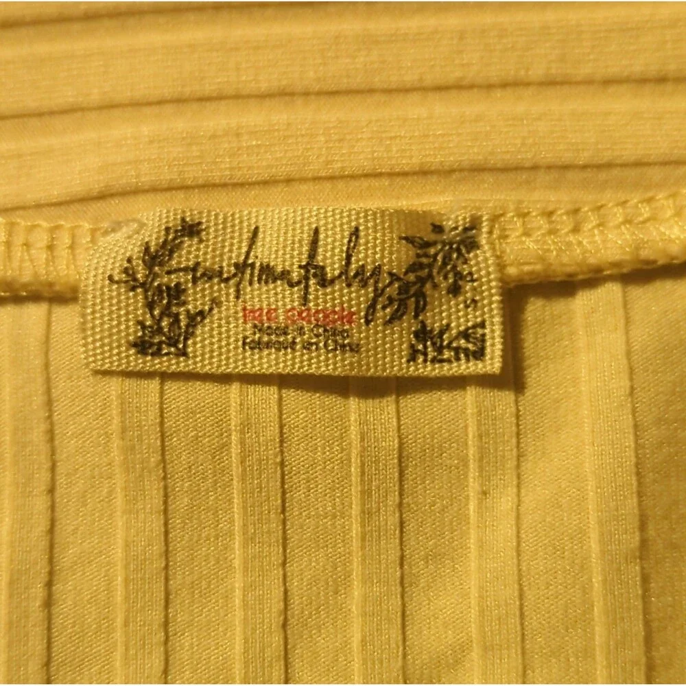 Free People Intimately Serenity Corset Cami Womens Small Yellow Ribbed Festival